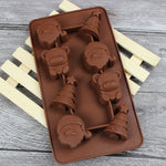 2 PCS Christmas Tree Santa Claus Chocolate Dessert Pastry Kitchen Baking Silicone Ice Lattice Mold, Santa Claus