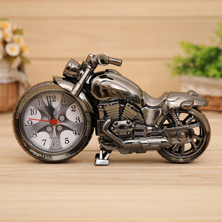 Cartoon Motorcycle Alarm Clock Bedroom Plastic Pointer Alarm Clock, Size: 23*13*6cm, Black, Gold, Gold, Red, Black, Gold