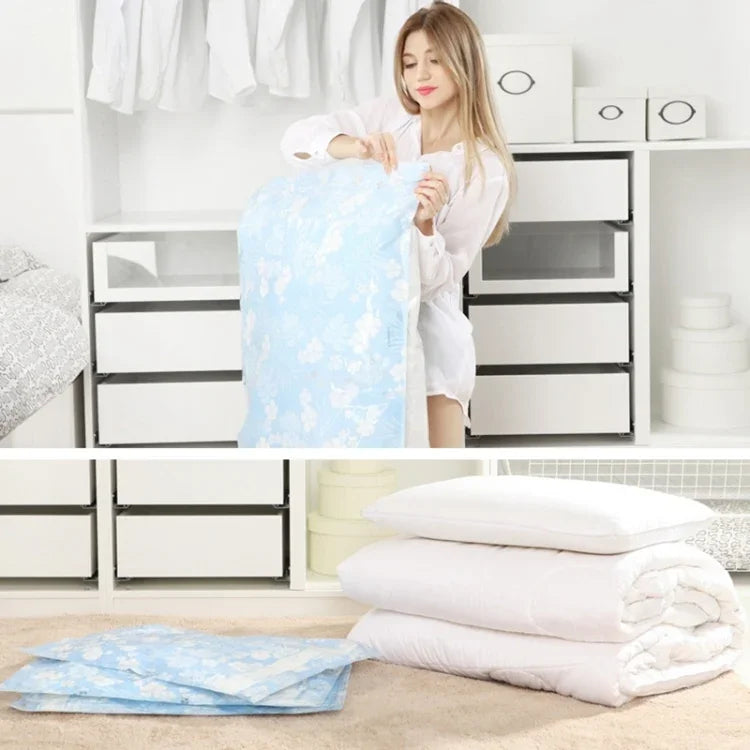 Space Saving Orchids Pattern Vacuum Storage Bag, Thinken Quilts Clothing Vacuum Seal Storage Bag, Size: 80*110 cm, Size: 80*110 cm