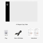 A5 Size Ultra-thin USB Three Level of Brightness Dimmable Acrylic Copy Boards Anime Sketch Drawing Sketchpad, with USB Cable & Plug, A5 with USB Cable & Plug
