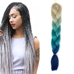 Fashion Color Gradient Individual Braid Wigs Chemical Fiber Big Braids, Length: 60cm(18Navy Blue+Sky Blue), 01, 02, 03, 06, 08, 15, 16, 17, 18, 26, 27, 28, 29, 54, 59