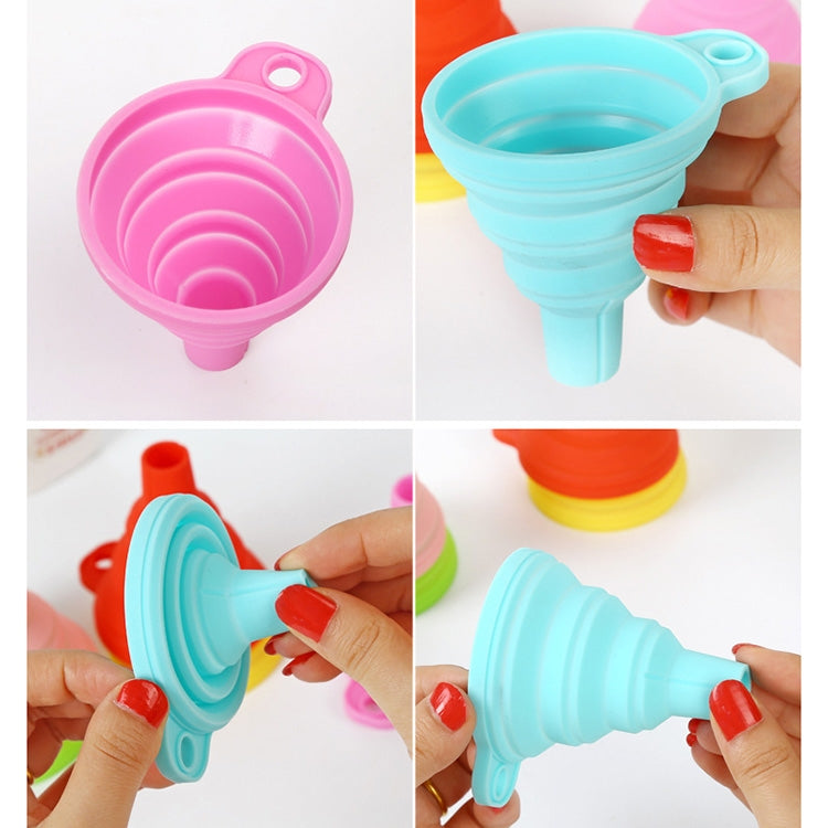 Mini Silicone Foldable Telescopic Funnel Random Color Delivery, Random Color Delivery