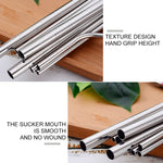 4pcs Reusable Stainless Steel Drinking Straw + Cleaner Brush Set Kit,  266*6mm, 266*6mm (Combination)