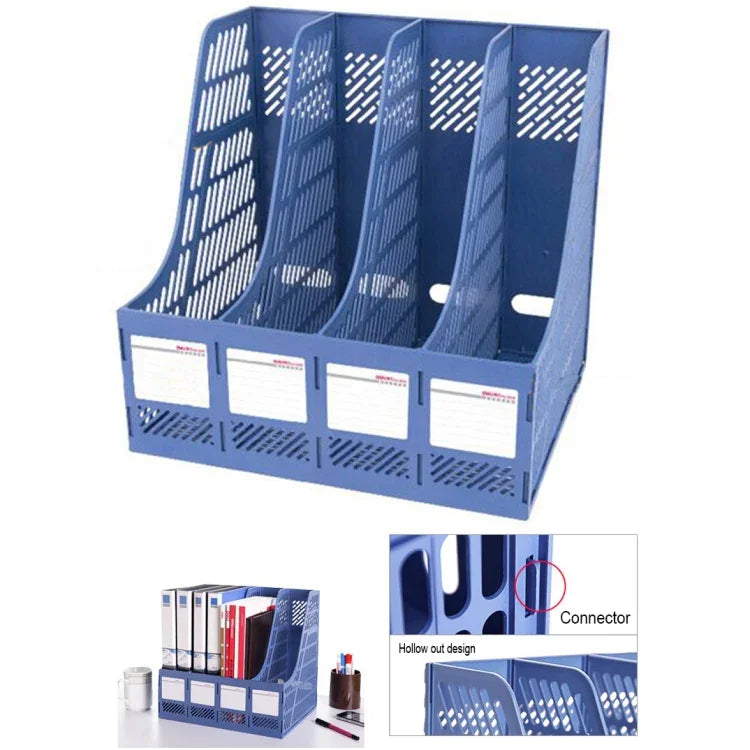 Deli 4 Sections Desk Organizer Office Supplies Accessories Desktop Tabletop Sorter Shelf