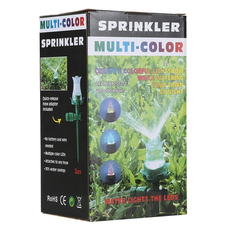 LED Luminous Lawn Sprinkler Automatic Water Sprinkler Garden Outdoor Irrigation Nozzle for Courtyard, LED Lawn Sprinkler