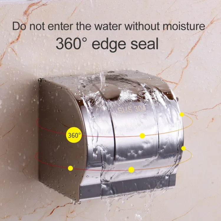 K8 304 Stainless Steel Bathroom Wall-mounted Waterproof Bright Light Paper Towel Roll Holder, K8