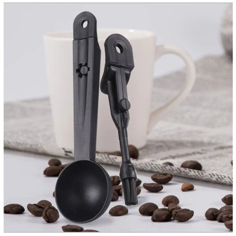 Coffee Machine Cleaning Brush Tool with Measure Scoop Spoon, Coffee Machine Cleaning Tool