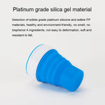 350ml Outdoor Pocket-Sized Coffee Tea Collapsible Travel Mug Silicone Cup with Lid
