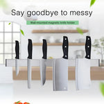 Kitchen Free Punching Wall-mounted 304 Stainless Steel Magnetic Knife Holder, Size:51x4x1.5cm, Size:51x4x1.5cm