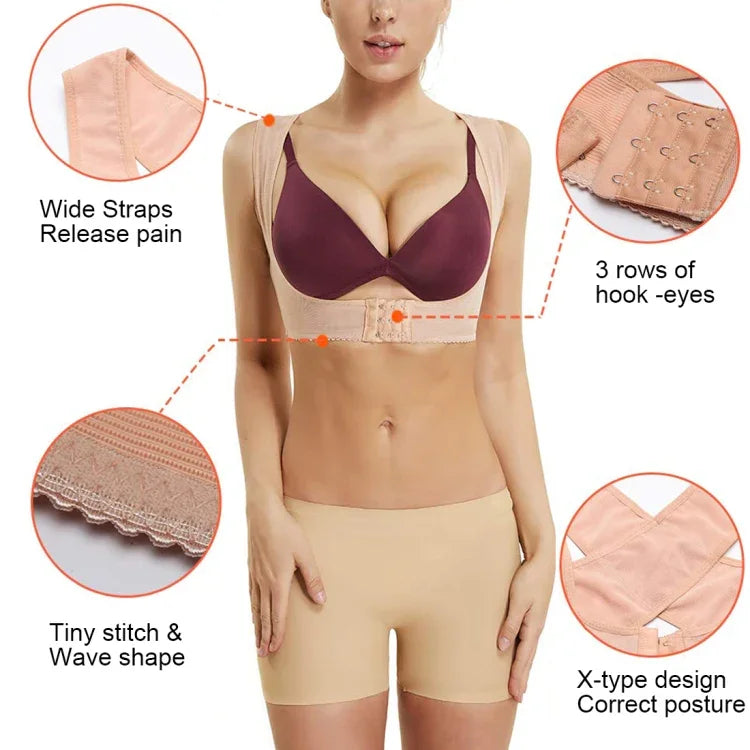 Women Ultrathin Kyphosis Correction Shoulder Support Tight-fitting Orthopedic Belt, Size:XL, XL