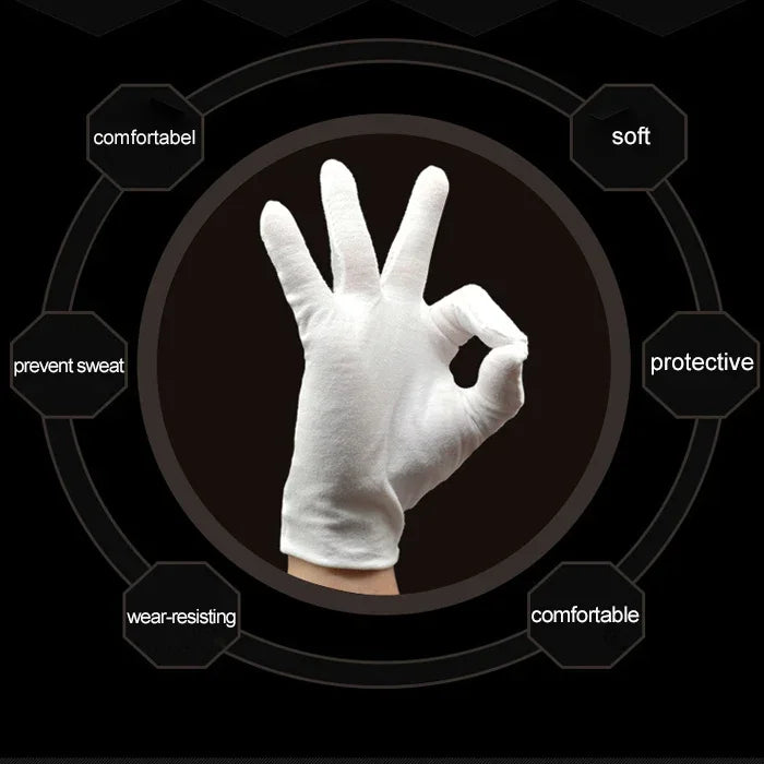 12 Pairs Labor Insurance Work Gloves, Cotton Double-sided, Cotton Double-sided