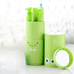 Creative 5 in 1 Portable Gargle Cup Shampoo Sub-Bottle Comb Make-up Mirror Travel Wash Kits, Standard Sets, 5 in 1