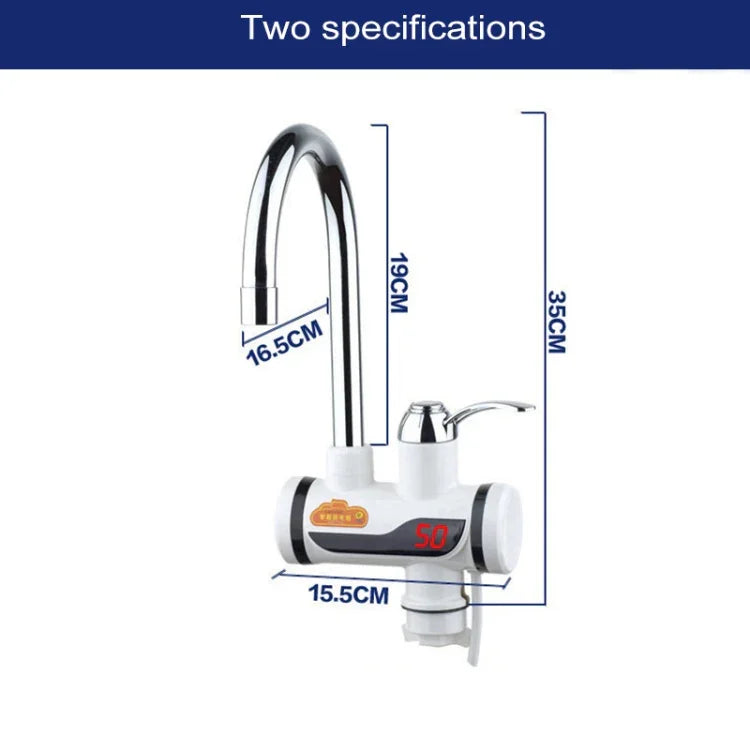 3s Fast Heat Electrothermal Rotatable Faucet Water Tap with Indicator Light, 220V, Size: L, Indicator Light / Size: L