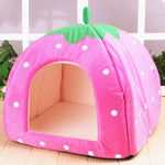 Strawberry Shaped Foldable Short Plush Pet House Nest, Size: M, Pink, Size M, Blue, Size M, Purple, Size M, Red, Size M