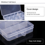Removable Grid Plastic 15 Slots Box Organizer for Jewelry Earring Fishing Hook Small Accessories, 15 Slots (Purple+Blue), 15 Slots (Baby Blue+Blue), 15 Slots (White+Blue), 15 Slots (White+Pink)