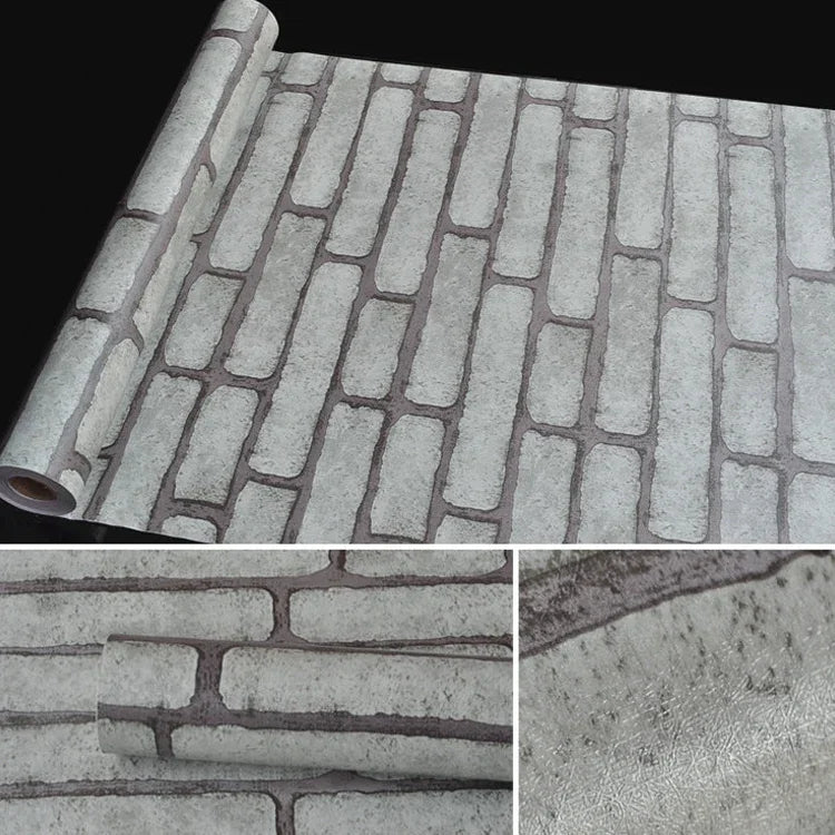 Gray Brick Creative 3D Stone Brick Decoration Wallpaper Stickers Bedroom Living Room Wall Waterproof Wallpaper Roll, Size: 45 x 1000cm, Gray brick
