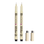2 PCS Archival Pigment Ink Drawing Fineliner Pens Nib Manga Micron Pen, 0.5mm, 0.25mm, 0.3mm, 0.35mm, 0.45mm