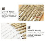 2 PCS Archival Pigment Ink Drawing Fineliner Pens Nib Manga Micron Pen, 0.5mm, 0.25mm, 0.3mm, 0.35mm, 0.45mm