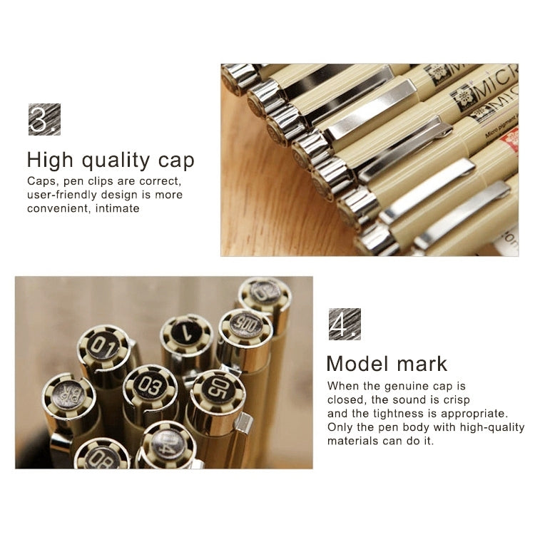 2 PCS Archival Pigment Ink Drawing Fineliner Pens Nib Manga Micron Pen, 0.5mm, 0.25mm, 0.3mm, 0.35mm, 0.45mm