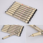 2 PCS Archival Pigment Ink Drawing Fineliner Pens Nib Manga Micron Pen, 0.5mm, 0.25mm, 0.3mm, 0.35mm, 0.45mm