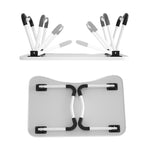 W-shaped Non-slip Legs Adjustable Folding Portable Writing Desk Laptop Desk with Card Slot, with Card Slot