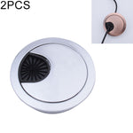 2 PCS Desk Computer Desktop Zinc Alloy Round Threading Box Hole Cover, Hole Diameter: 53mm  (Bright Gold), 53mm