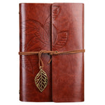 Creative Retro Autumn Leaves Pattern Loose-leaf Travel Diary Notebook, Size: M, M