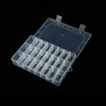 Plastic Removable Grid 24 Slots Box Organizer Storage Container for Jewelry Earring, 24 Slots