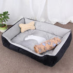 Dog Bone Pattern Big Soft Warm Kennel Pet Dog Cat Mat Blanket, with Blanket Size: S, 60×45×15cm, Size: S