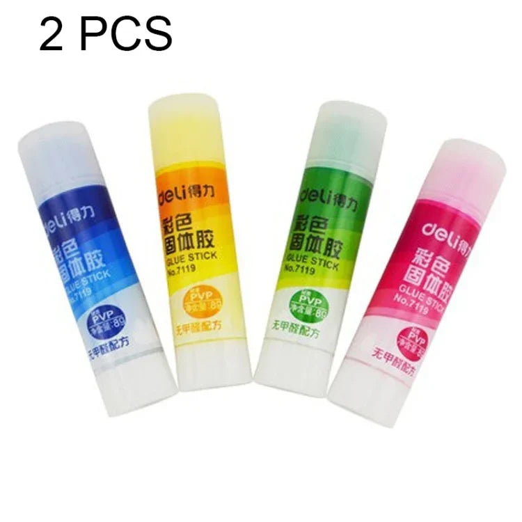 2 PCS School Supplies Solid Glue High Viscosity Color Without Formaldehyde Solid Glue, Random Color Delivery, 7119