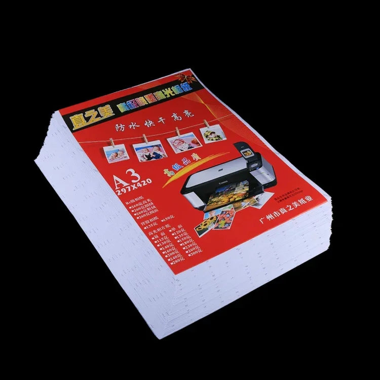 50 Sheets 11.7 x 16.5 inch A3 Waterproof Glossy Photo Paper for Inkjet Printers, A3