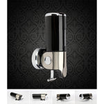 Dual Hotel Shower Manual Dispenser Wall Mounted Washing Liquid Shampoo Soap Bottle, Capacity: 1000ml, 1000ml/Stainless Steel