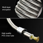 3m Flexible Stainless Steel Showerhead Hose Pipe Double Interlock Copper Interface Anti Burst Bath Water Pipe, 3m (Double Interlock)