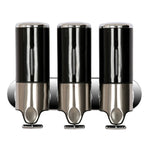 Triple Hotel Shower Manual Dispenser Wall Mounted Washing Liquid Shampoo Soap Bottle, Capacity: 1200ml, 1200ml/Transparent, 1200ml/White, 1200ml/Black, 1200ml/Gold, 1200ml/Red, 1200ml/Silver