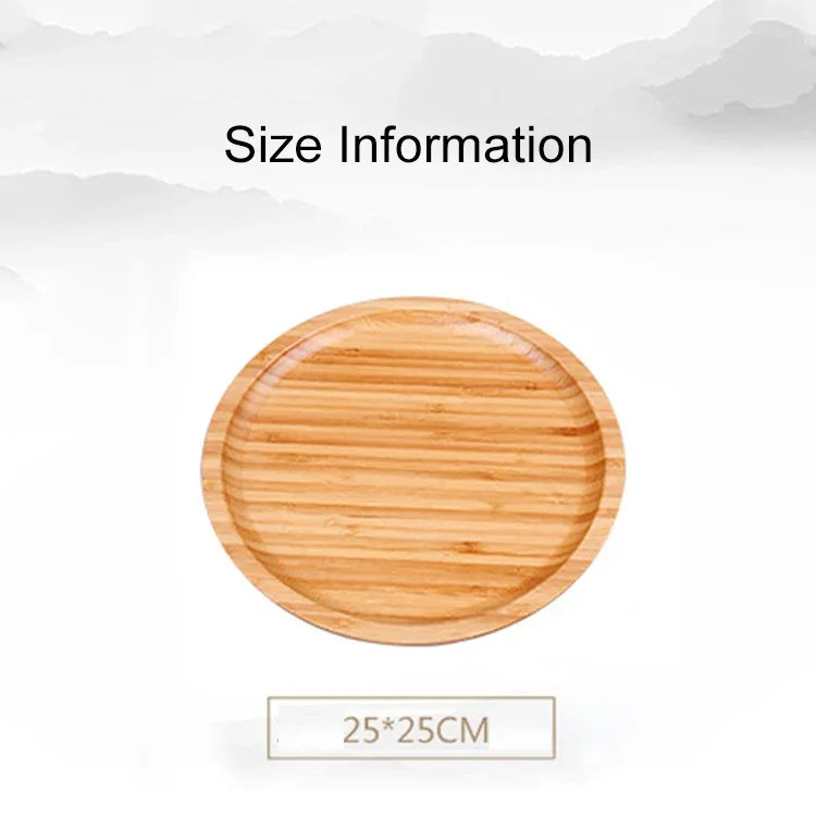 Household Creative Simple Round Bamboo Tea Tray Mini Tea Table, Diameter: 25cm, Diameter: 25cm