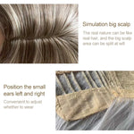 A557 Ladies Mid-point Big Wave Linen Brown Mixed Color Long Curly Wig