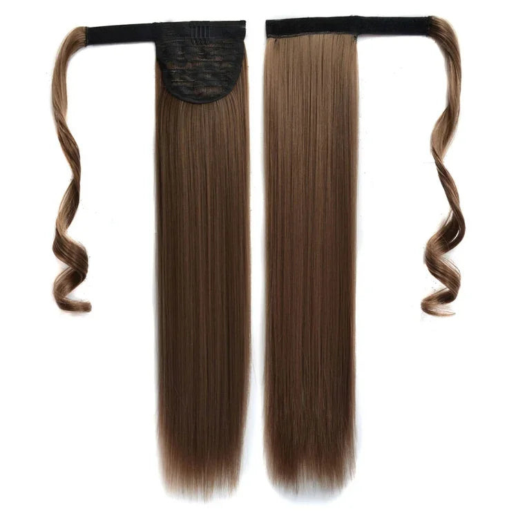 18# Invisible Seamless Bandage-style  Wig Long Straight Hair Wig Ponytail, 18#