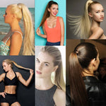 18# Invisible Seamless Bandage-style  Wig Long Straight Hair Wig Ponytail, 18#