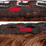 4B# One-piece Seamless Five-clip Wig Long Straight Wig Piece, 4B#
