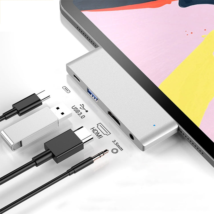 HW-TC29 4 In 1 Type-C / USB-C Multifunctional Extension HUB Adapter iPad Pro Hub