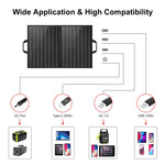 HAWEEL 50W Foldable Solar Panel Charger Travel Folding Bag, 50W
