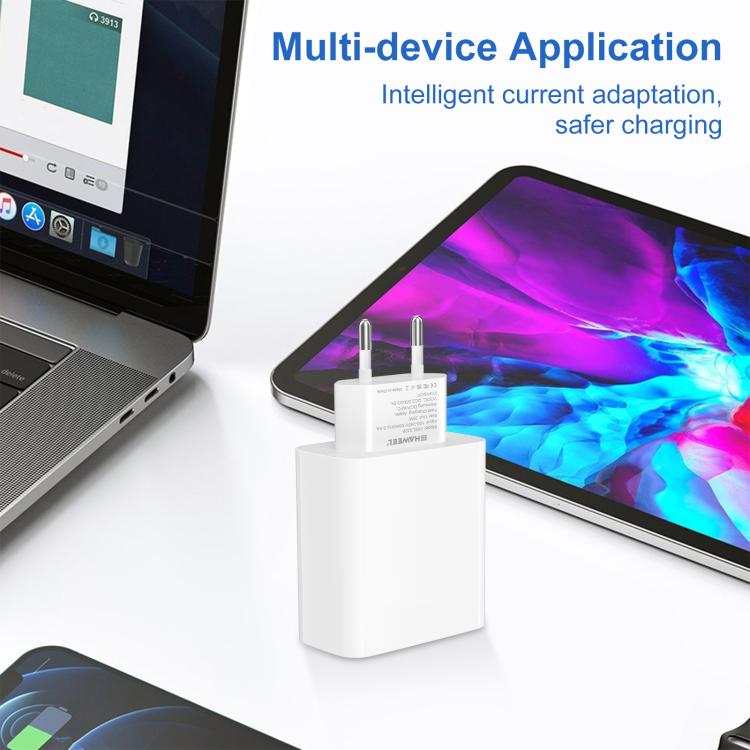 HAWEEL 20W Dual-Port Fast Charger Adapter, EU Plug, Dual-Port Charger EU Plug