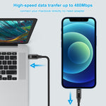HAWEEL 1m USB-C / Type-C to 8 Pin OTG Sync Data / Charging Cable