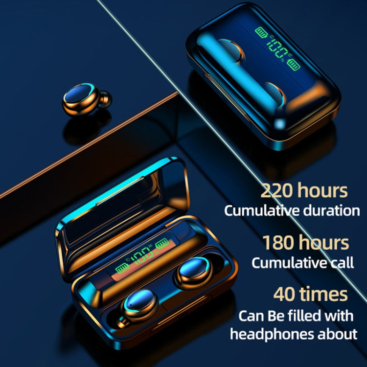 R11 Mirror LED Light + Digital Display Noise Reduction Bluetooth Earphone, R11 (White), R11 (Black)