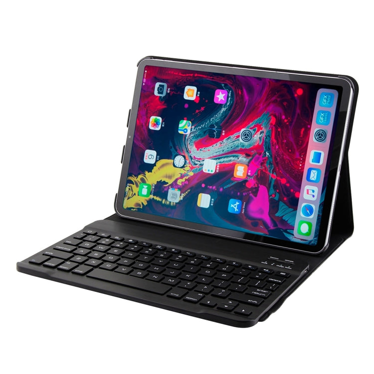 1130B Detachable Bluetooth 3.0 ABS Brushed Texture Keyboard + Lambskin Texture Leather Tablet Case for iPad Pro 11 inch (2018), with Three-gear Adjustment / Magnetic / Sleep Function, 1130B