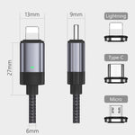 15W USB-C / Type-C to Micro USB Fast Charging Magnetic Data Cable, Style: 1m Cable + Magnetic Head, Micro USB