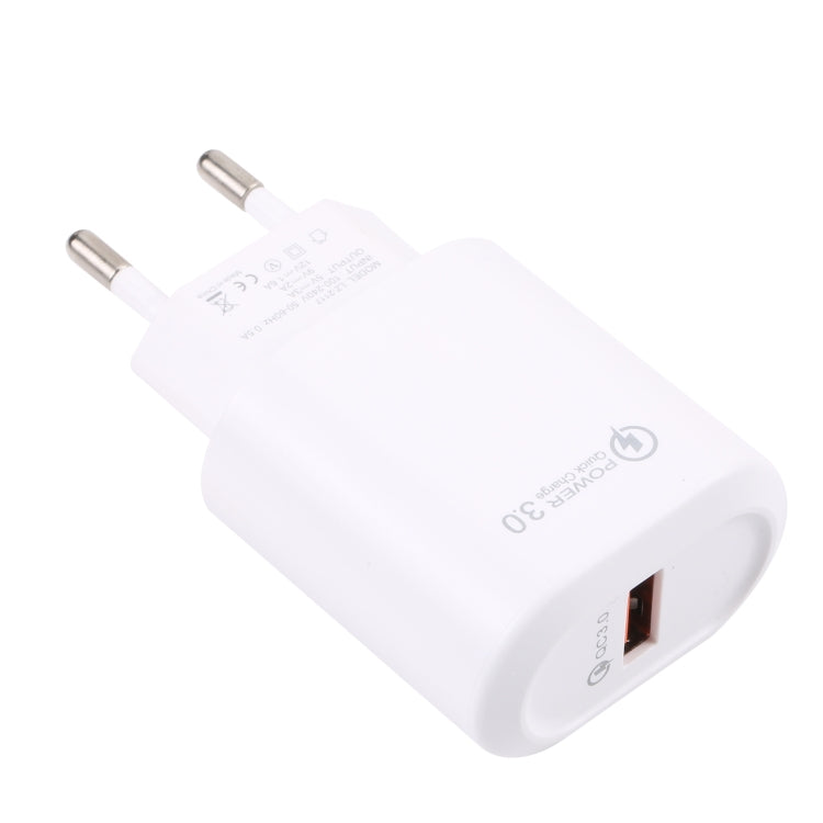LZ-2117 18W QC3.0 3.1A USB Fast Charger, EU Plug, EU Plug