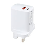 E087 20W USB-C / Type-C + USB Ports Fast Charging Travel Charger, UK Plug, UK Plug