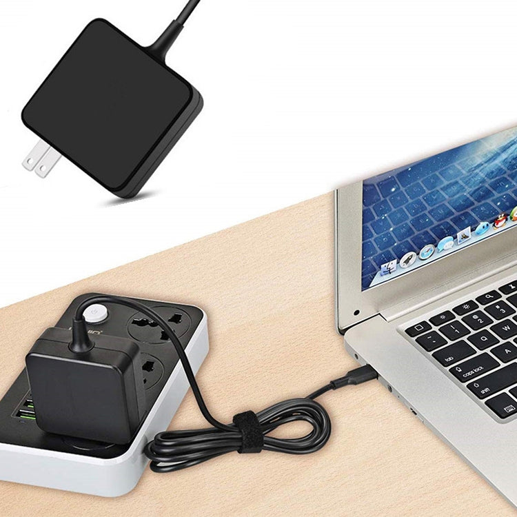 65W USB-C / Type-C Power Adapter Portable Charger for Laptops with Type-C Charging Cable, US Plug, 65W US Plug /Black
