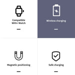 K02 Universal Portable Magnetic Wireless Charger for Apple Watch Series 6 / 5 / SE / 4 / 3 / 2 / 1